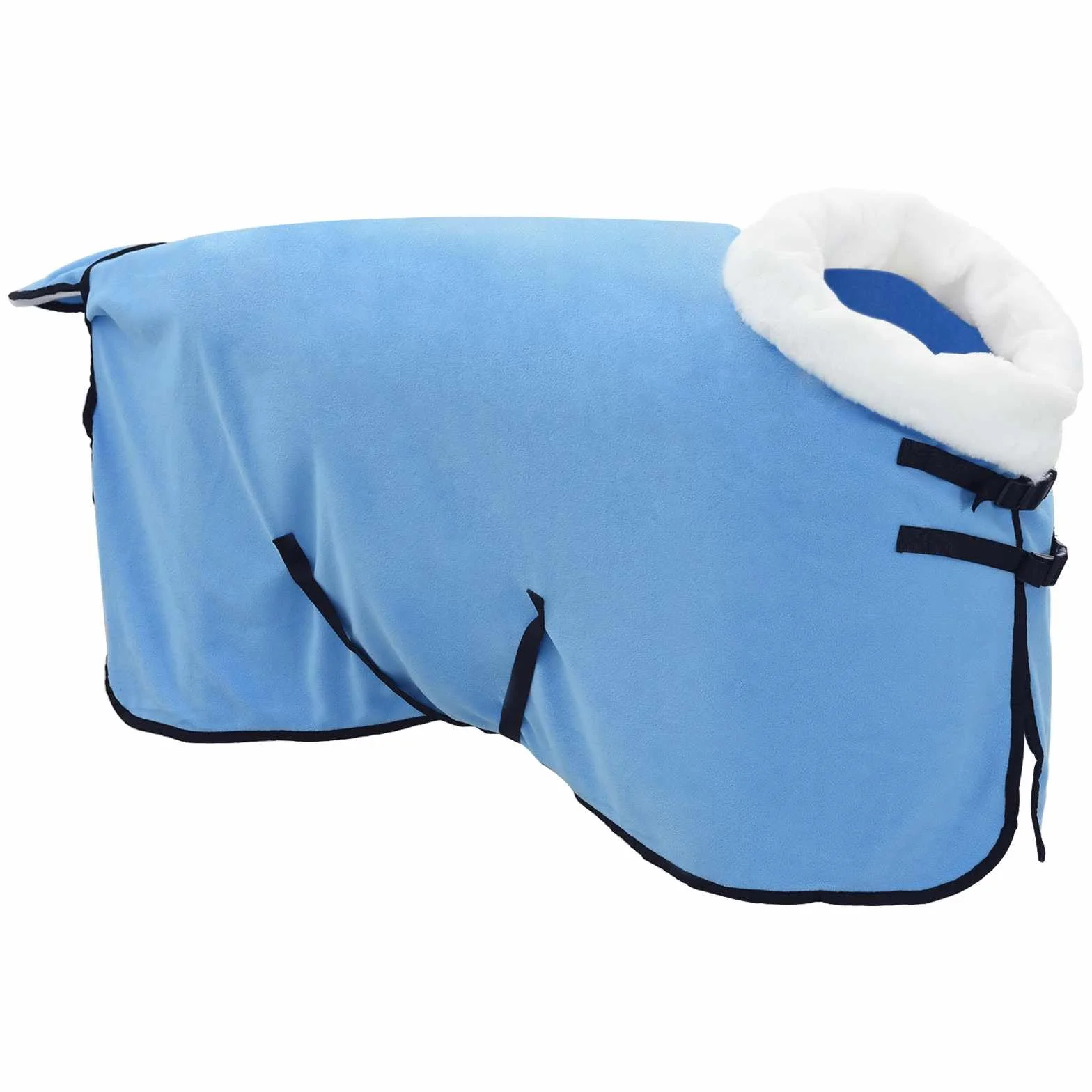 Manta para caballo Aqua de 75 cm de forro polar con funda extraíble, hebillas ajustables y diseño resistente al viento para clima frío, plegable y fácil de limpiar