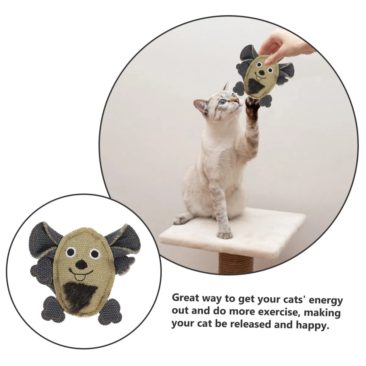 Kisangel 15piezas Juguetes para Gatos De Lona Forma De Ratón Juguetes Masticables para Gatitos Accesorios Interactivos para Mascotas Estimulación y Entretenimiento Interior