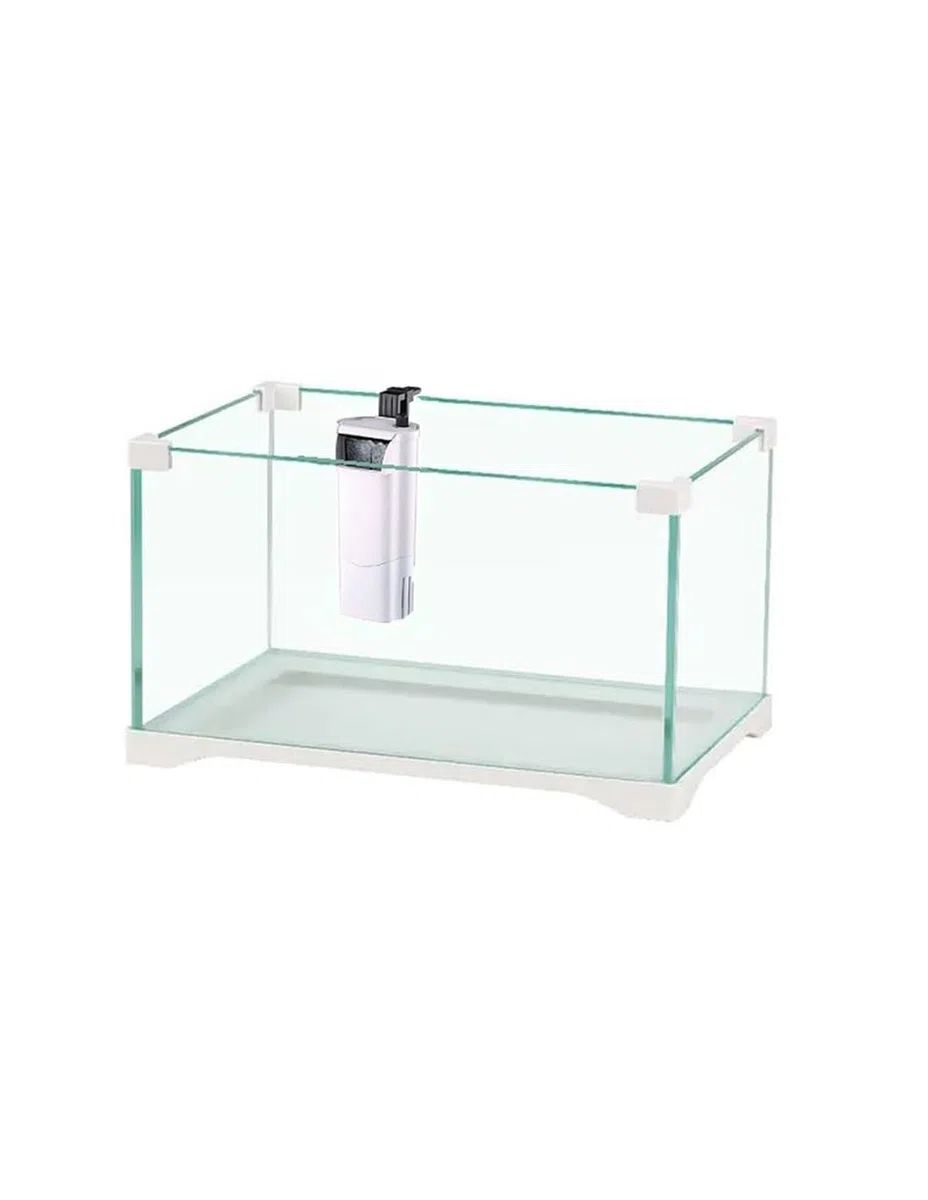 Aquariumline - Tortuguera de cristal para reptiles, tortugas de agua y de tierra, 60 x 32 x 27 cm, capacidad de 54 litros, con filtro interno