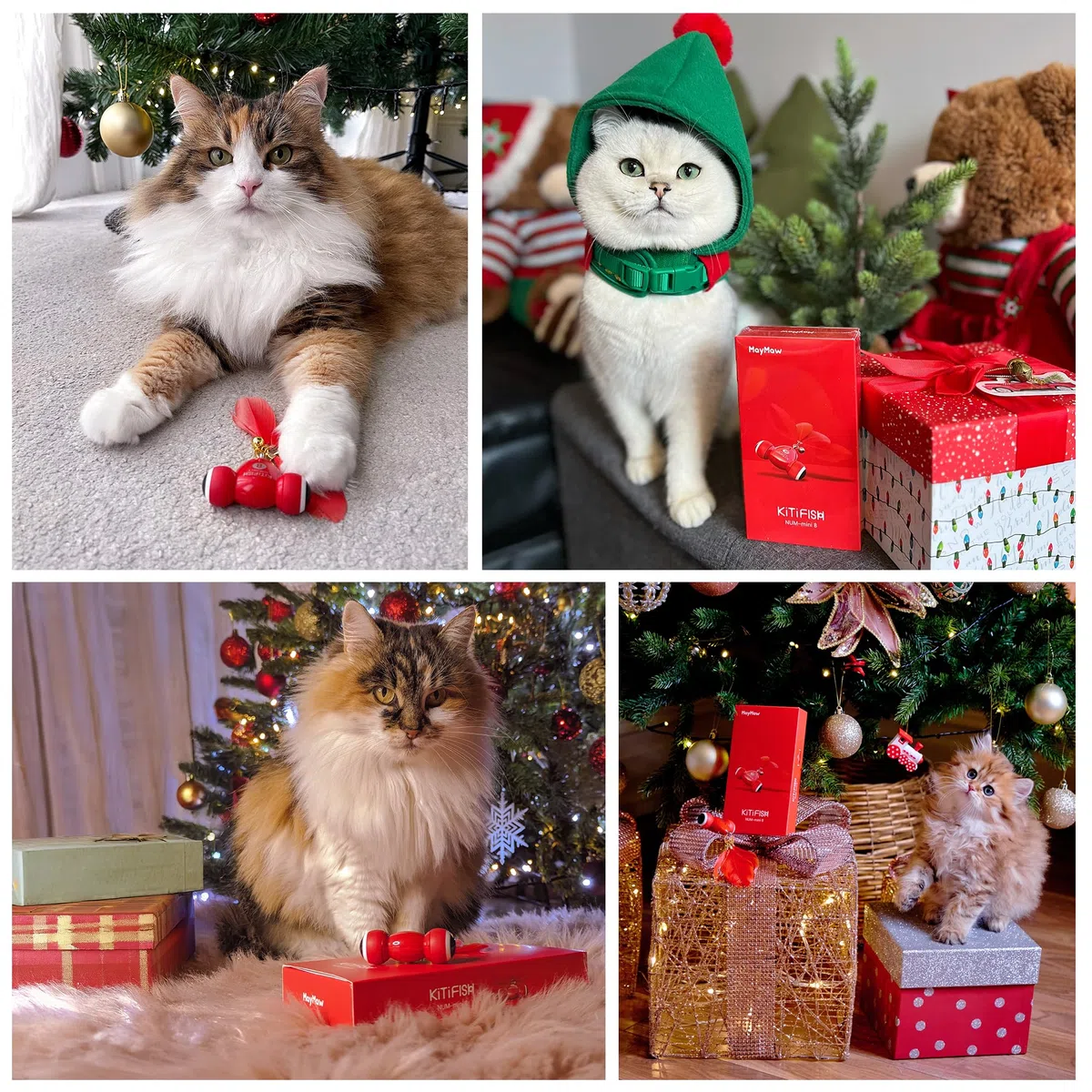Kitifish - Juguetes automáticos para gatos de interior, juguetes interactivos de plumas para gatos con pluma y campana, juguete eléctrico inteligente para gatitos, juguetes de kitifish