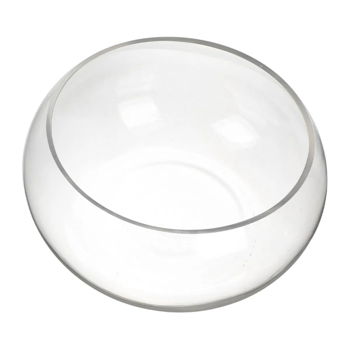 Happyyami Pecera De Vidrio Redonda Transparente para Escritorio Acuario Decorativo para Plantas y Peces Terrario para Oficinas y Hogares
