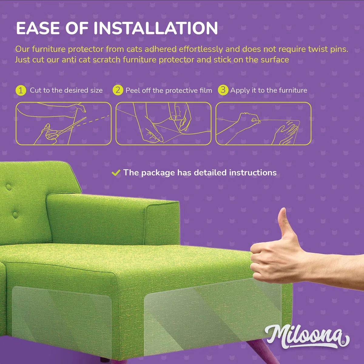 Protector de muebles antiarañazos, 4 hojas, fundas de sofá para gatos, disuasorio de arañazos de gatos para muebles, protector de arañazos de sofá contra gatos, protector de muebles