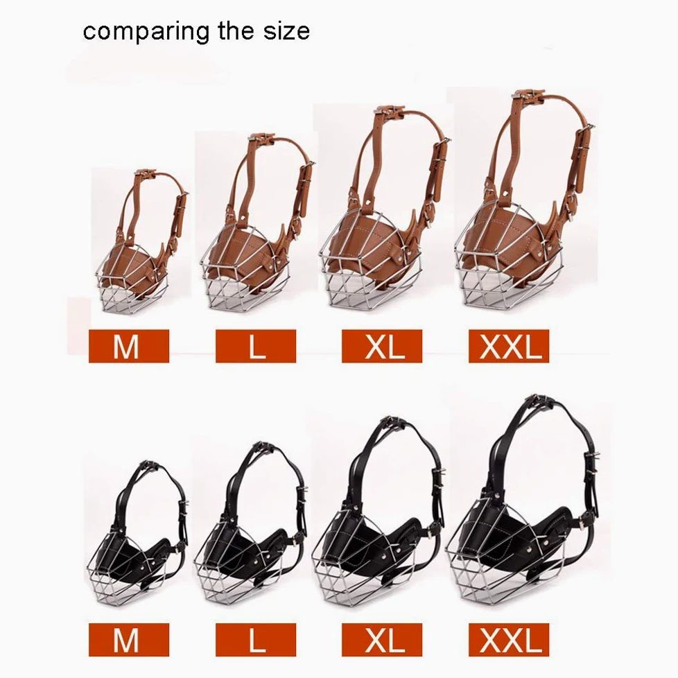 Bozales para Perros, Bozal de Metal for Perros Protector bucal Seguro y Ajustable