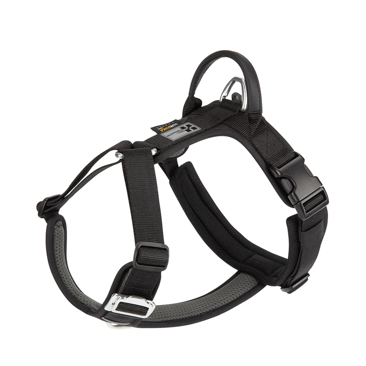 Arnés ajustable para perro con asa, acolchado cómodo, para perros pequeños, medianos y grandes (color negro, talla S)