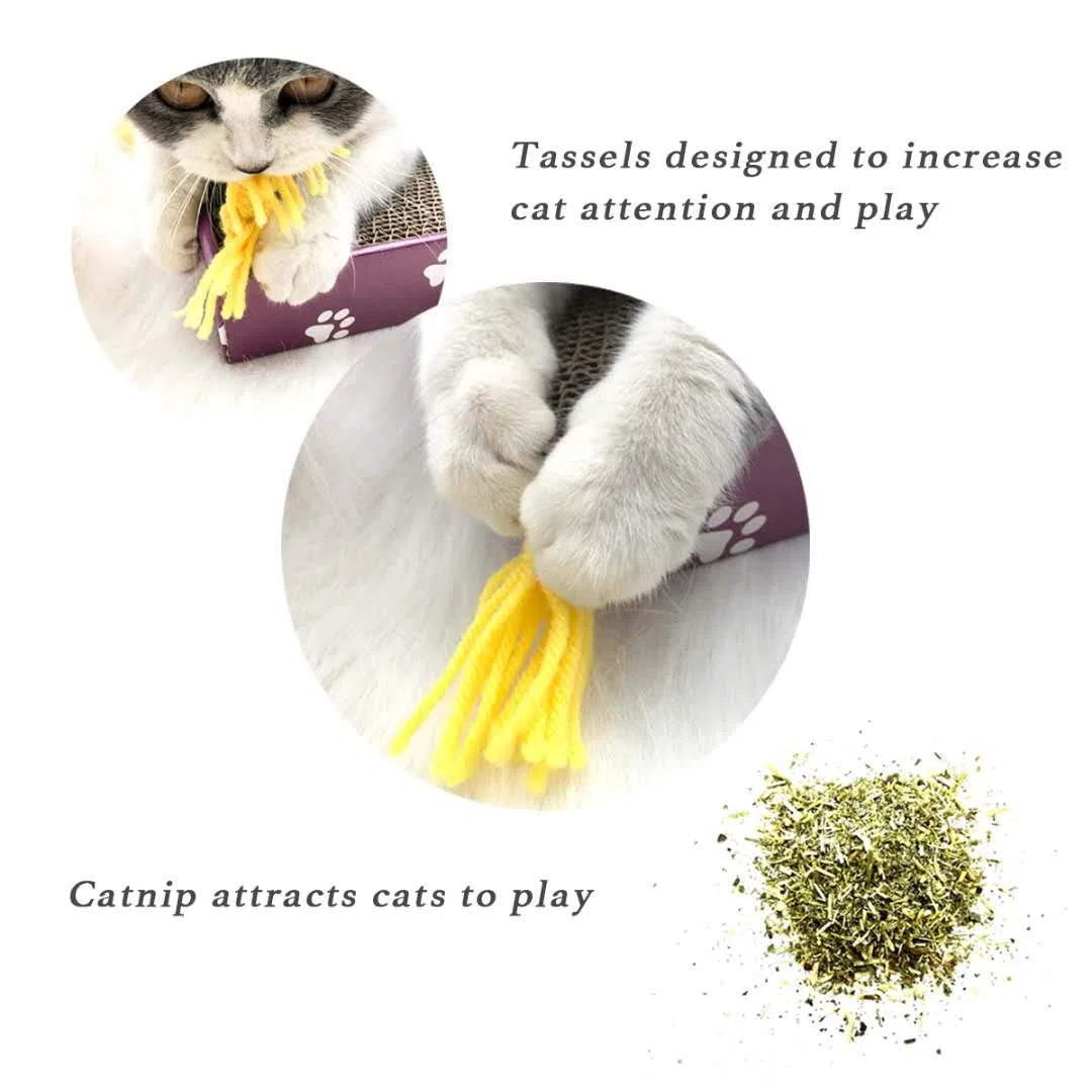 PEEKAB Rascador de cartón para Gatos, Tabla Ancha para rascar Reversible, Corrugado, Almohadilla para rascar Gatos con Caja incluida, 3 Piezas Grandes