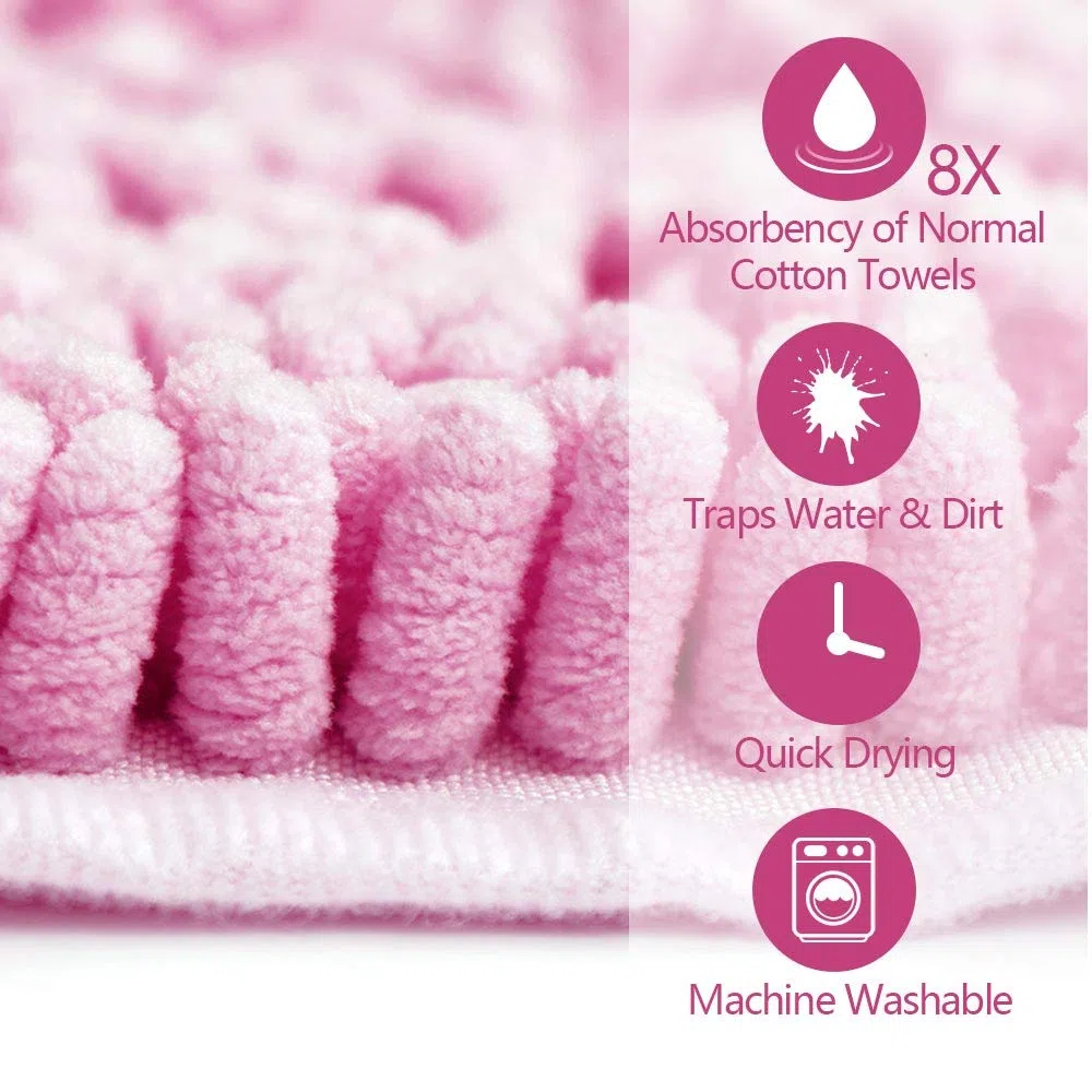 Toalla para perro – Super Shammy de microfibra con bolsillos de mano, ultra absorbente de secado rápido para perros y gatos pequeños, medianos y grandes (medianos, 24 x 14 pulgadas, rosa).