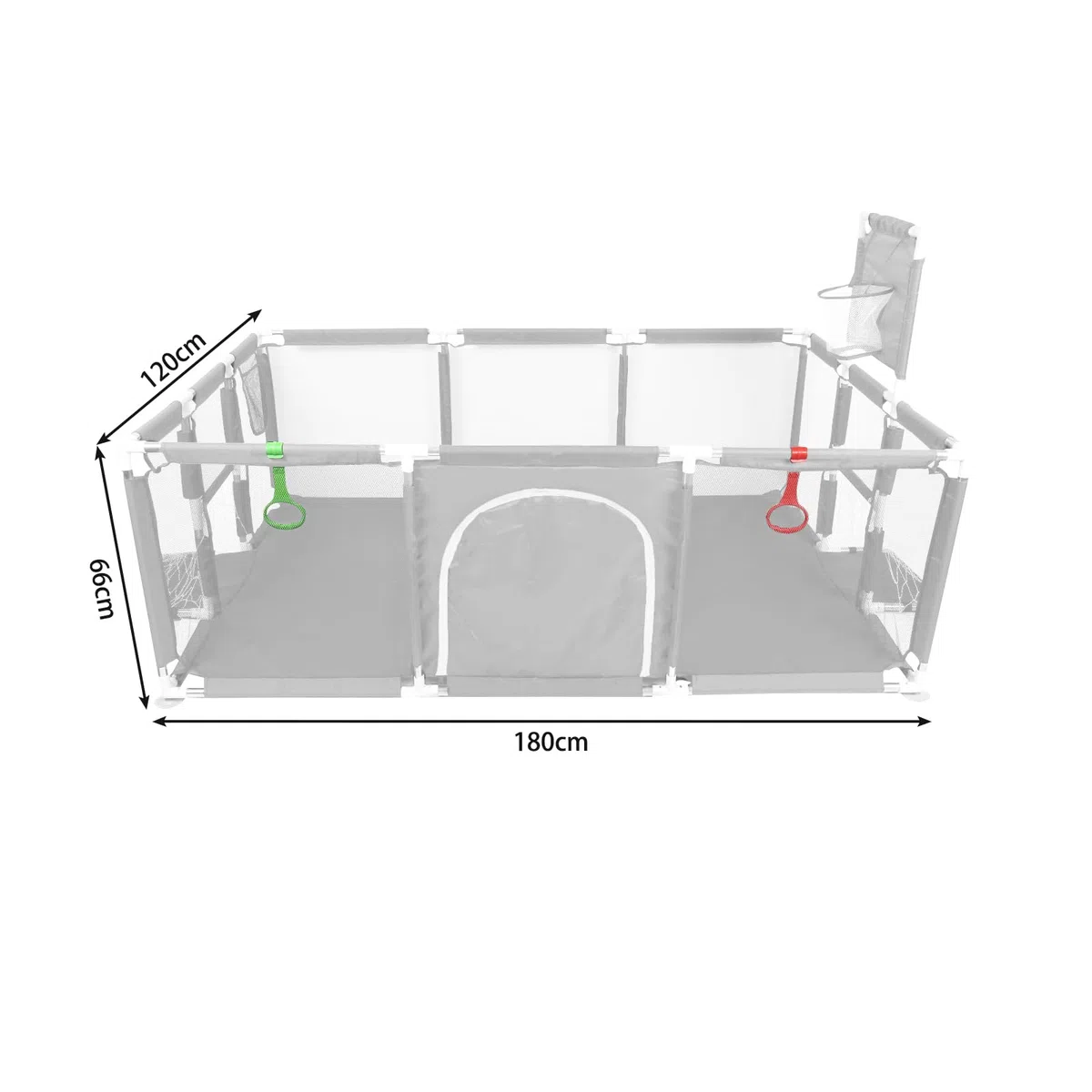 Grande Parque para Perros, con Puerta, Parque Resistente con Tela Gruesa Y Red De Nailon Resistente，para Cachorros O Perros Pequeño (180 * 120 * 66cm (Gris Claro))