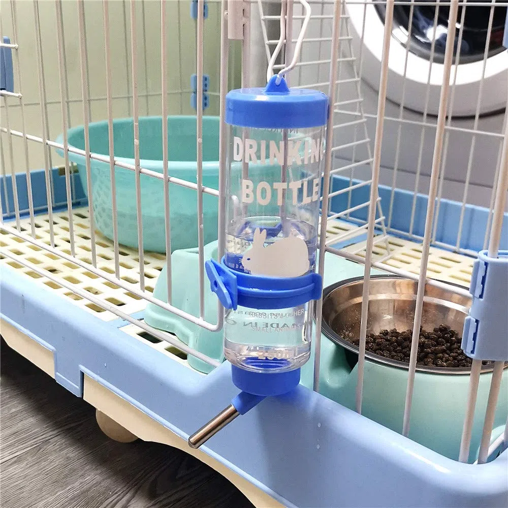 2 botellas de agua de animales pequeños sin goteo de 8.4 onzas, botellas de agua de jaula para mascotas pequeñas, conejo, hurón, hámster, conejillo de indias, conejo