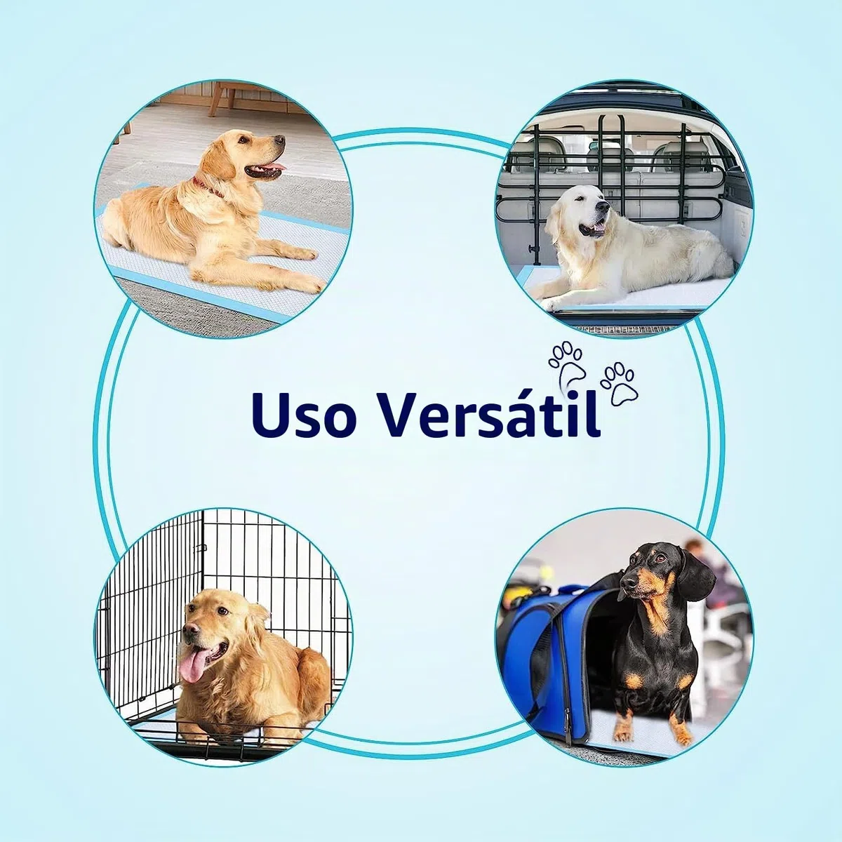 Ownpets Empapadores Perros, 80x90cm, Paquete de 40, Desechable, Secado Rápido,6 Capas, Azul, XL