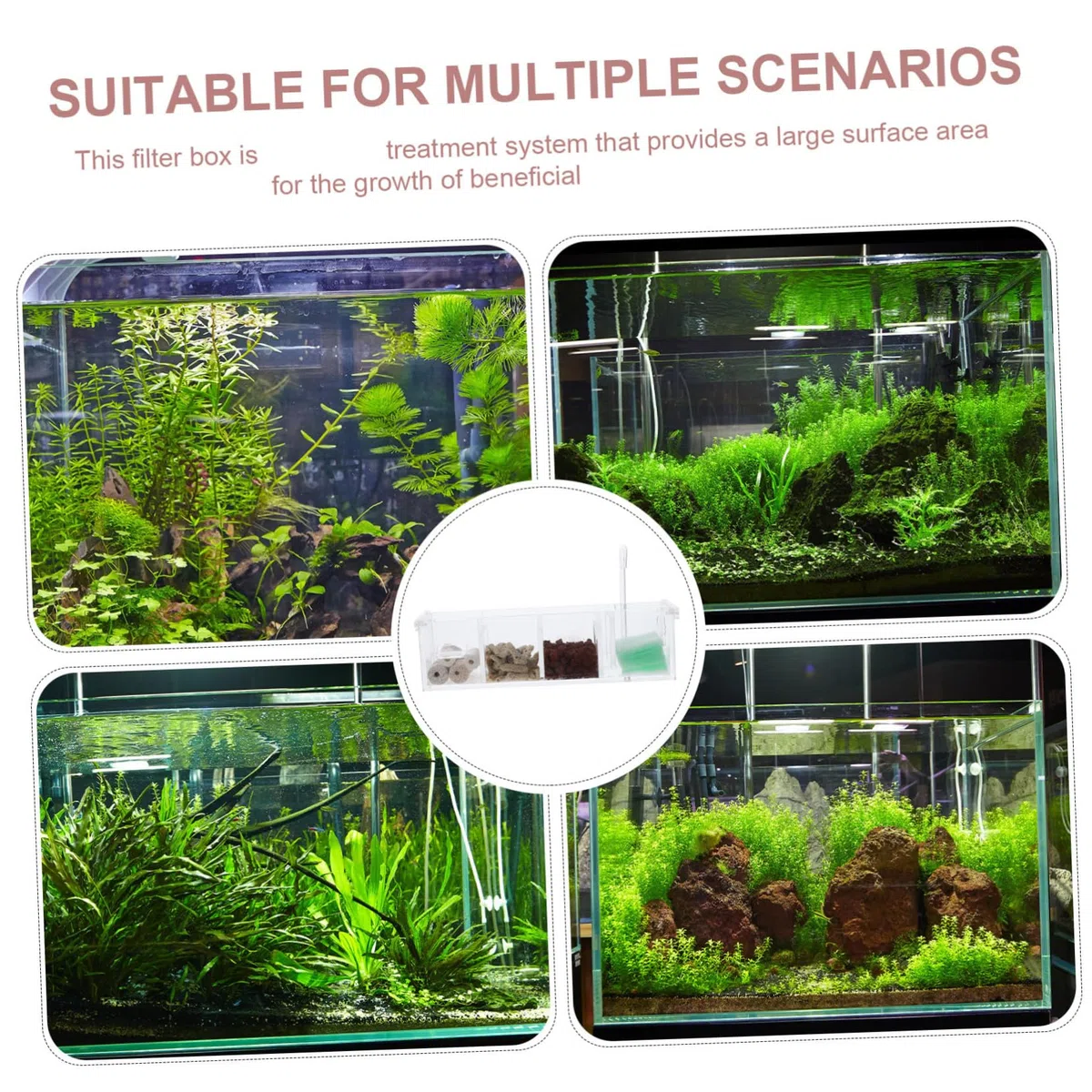 Milisten Caja De Filtro Acuario Multifuncional Seguro Ciclo Ecológico Fácil Instalacion
