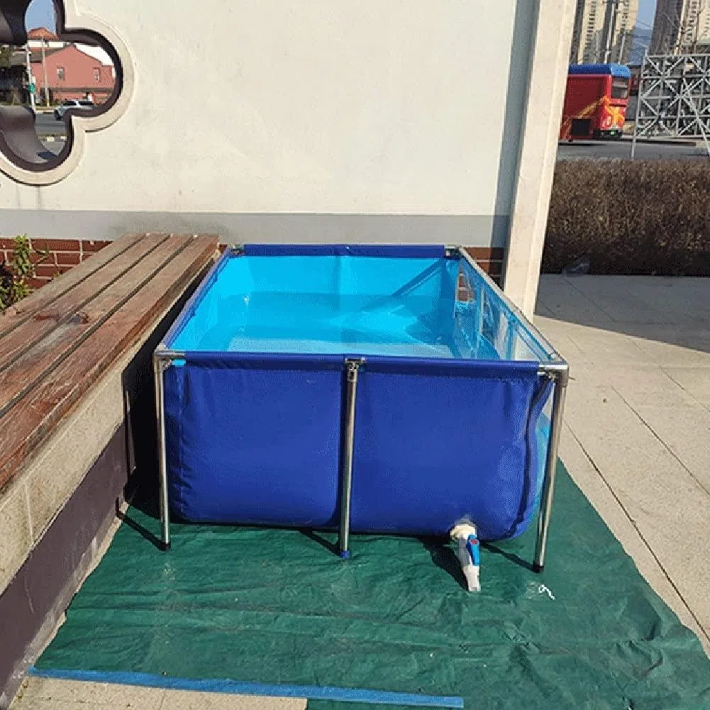 Acuario Grande De Lona De PVC, Piscina sobre El Suelo, Estanque De Piscina para Peces Y Mascotas Acuáticas, Marco De Acero, Ventana De Visualización Transparente,50x40x30cm
