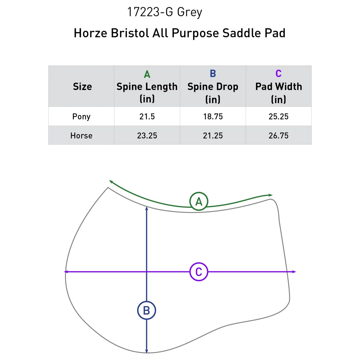 HORZE Mantilla de Uso General Bristol, Gris, P