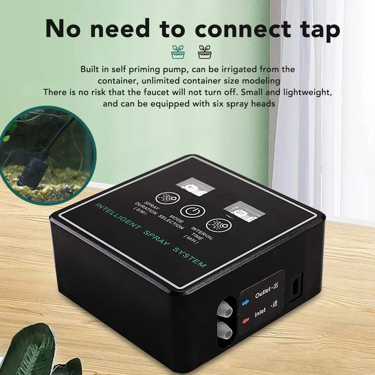 Ejoyous de Pulverización Inteligente Inteligente, de Nebulización de Nebulización de Reptiles, Humidificador Automático de 360 ​​Grados Boquillas de Niebla Ajustables