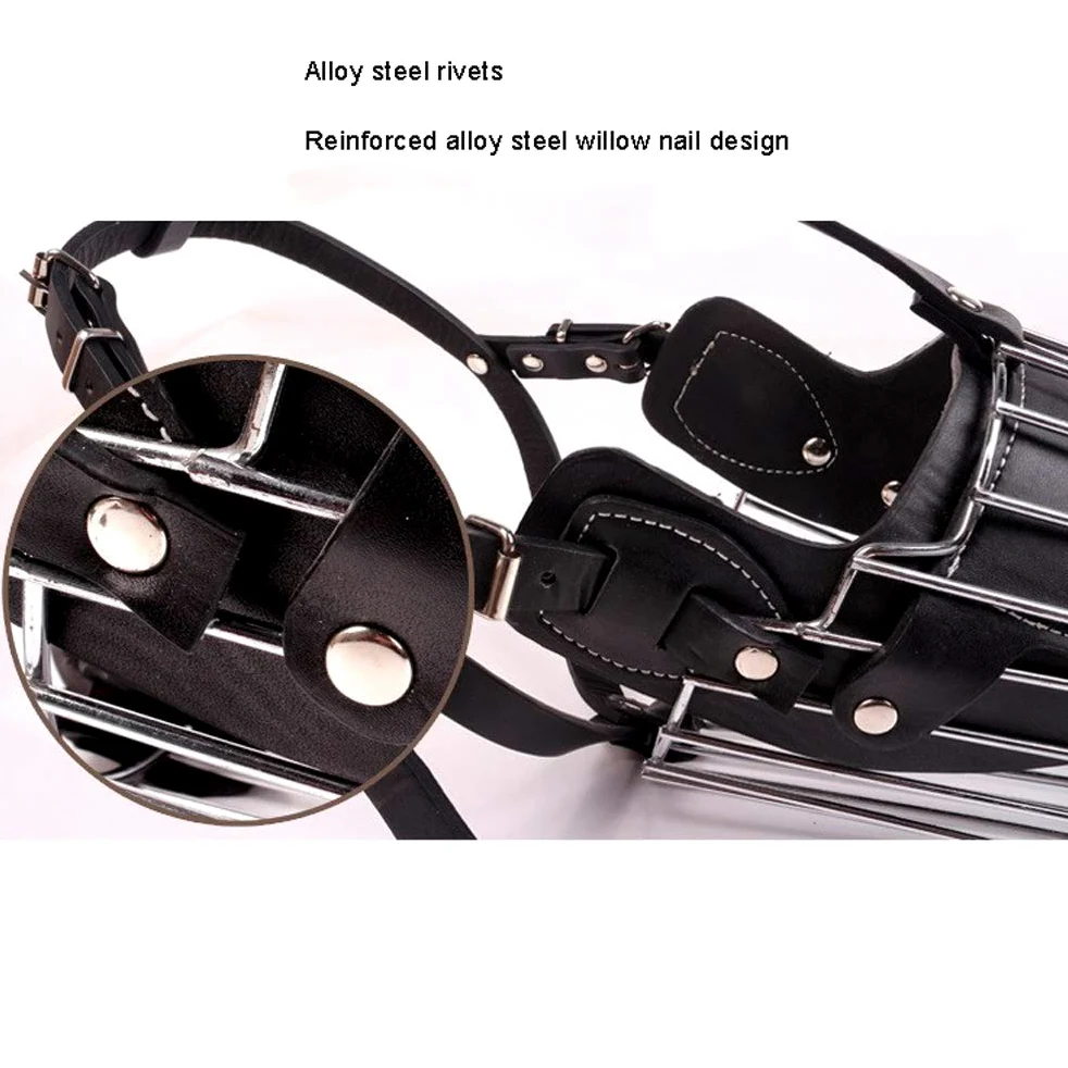 Bozales para Perros, Bozal de Metal for Perros Protector bucal Seguro y Ajustable