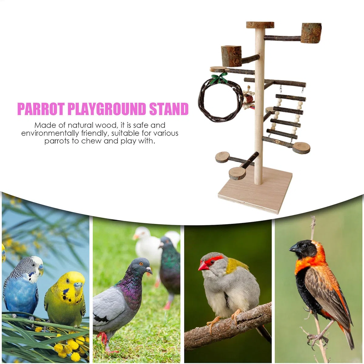 Soporte De Percha Para Aves Juguetes de Madera y Accesorios para Jaulas de | Posadero de Juego para Periquitos Para Hogar Periquitos Cotorras Agapornis Canarios y Ninfas