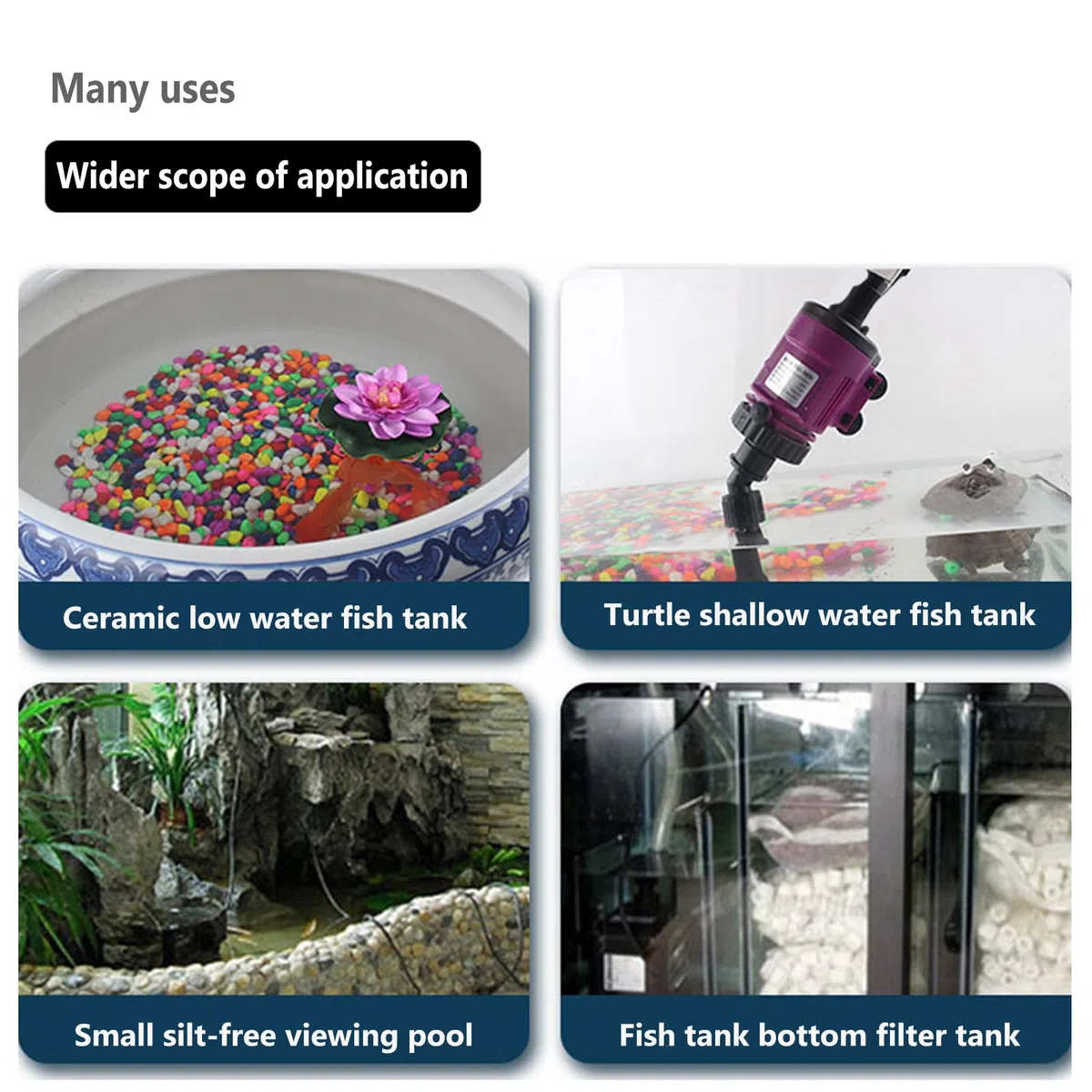 Aspiradora eléctrica para Limpiador de Grava de Acuario para peceras de Acuario, Filtro de Agua Kit de Limpieza para Cambiar Agua, Eliminar detritos, Lavar Arenas
