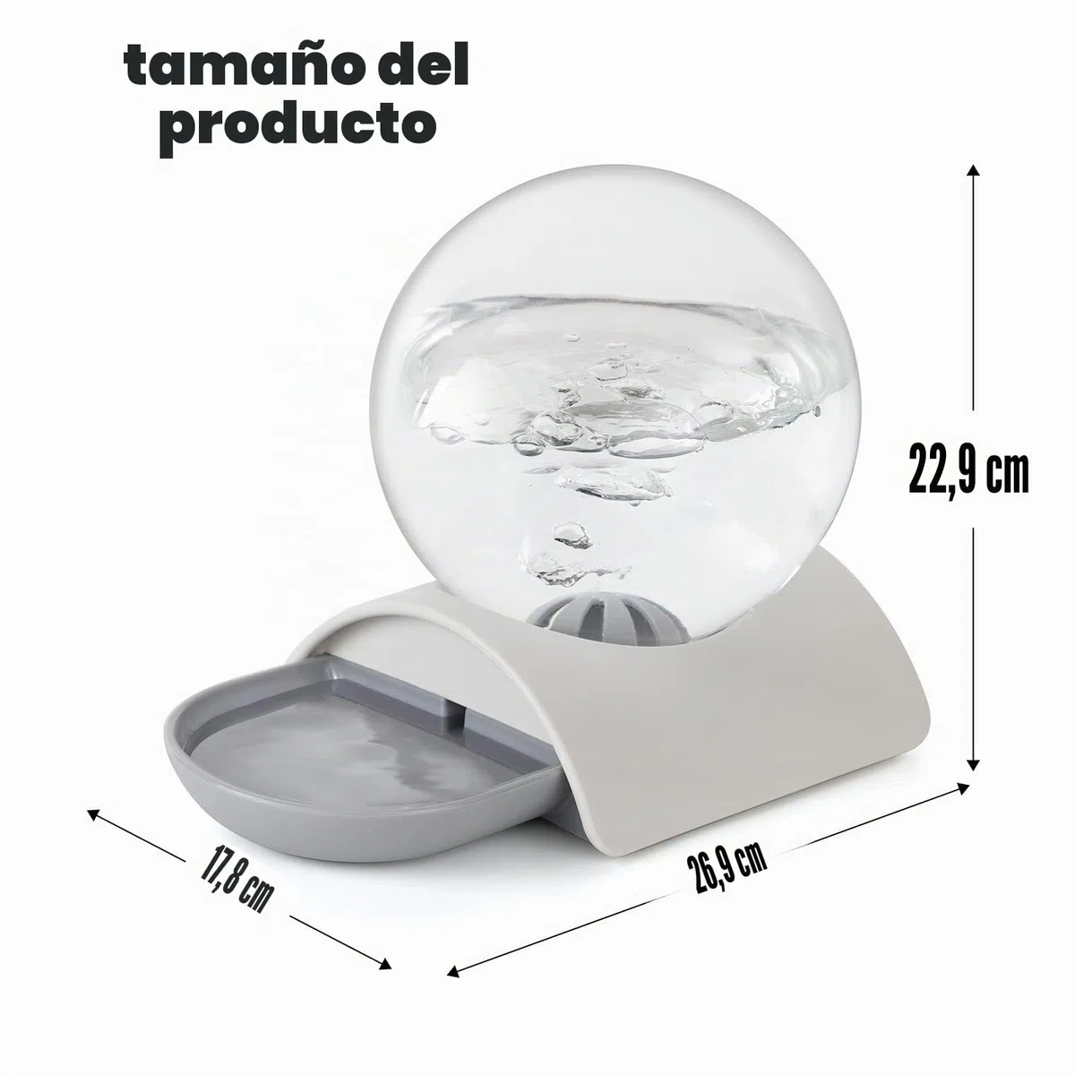 Dispensador de Agua para Mascotas, dispensador automático de Agua de Gravedad de 2.8 L para Gatos, Perros y Conejos, comedero Desmontable para Platos de Agua para Gatos y Perros con Burbuja