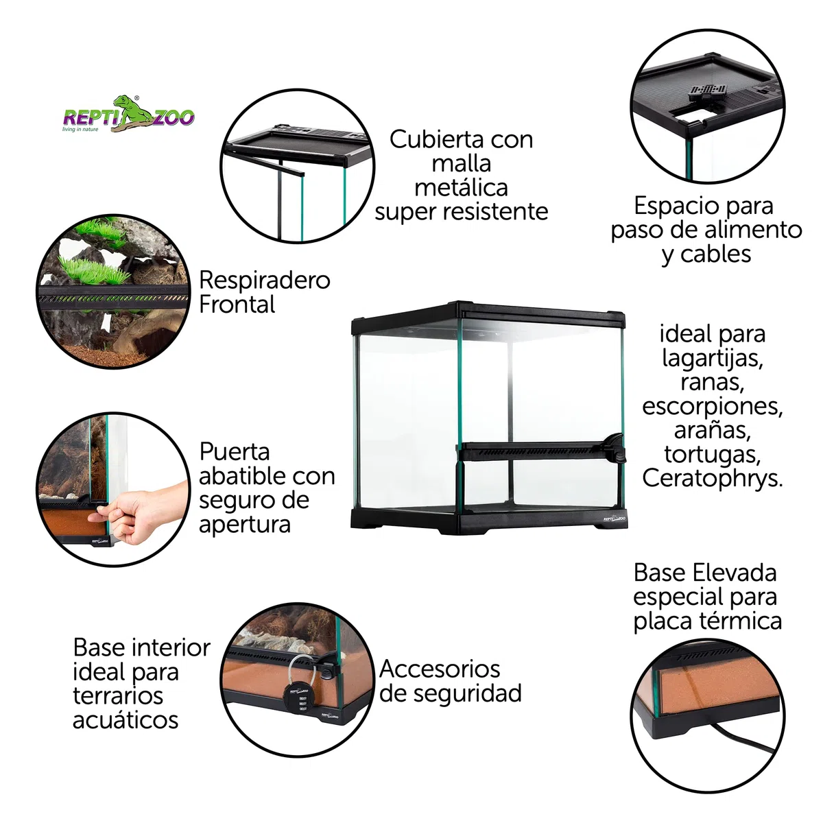 ReptiZoo Terrarium 1 Puerta 21 x 21 x 20 cm