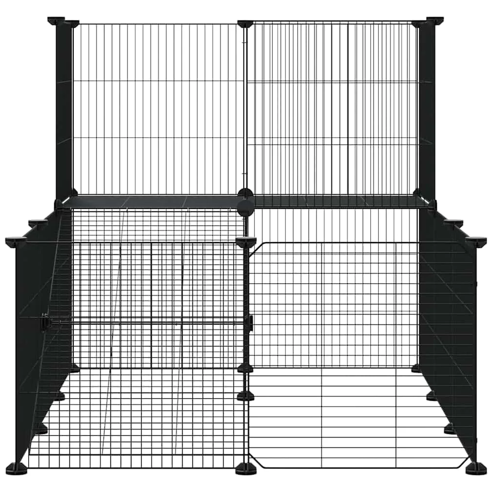 Jaula de 20 piezas para animales pequeños, de acero con recubrimiento en polvo, 35 x 35 cm, con puerta, casa para roedores para conejos, interior y balcón de jardín