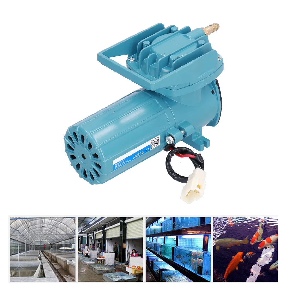 Fafeicy Bomba de Aire, Bomba de Oxígeno, de Aireación de Aleación de Aluminio 12 V 18 W, de Aire de Alta Presión con Diseño sin Aceite para Acuicultura, Pecera, Acuario, Amplia Aplicación