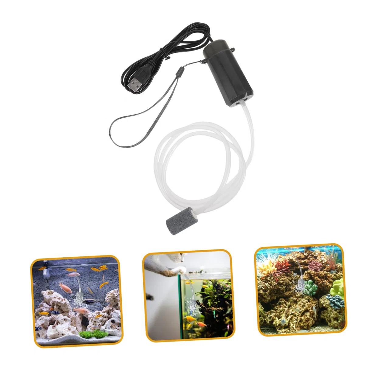 BESPORTBLE 3piezas Bomba De Portátil USB para Acuario Generador De Aire Silencioso para Peceras Accesorio De Acuario Compacto y Duradero
