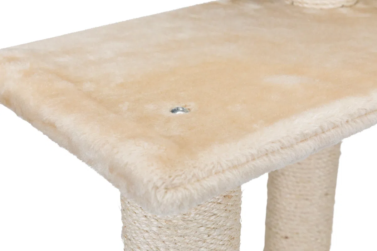 TRIXIE 43861 Poste Rascador Alicante, 142 cm, Beige | Superficie de sisal resistente y almohadillas suaves: proporciona diversión a los gatos, juego y retiro relajado