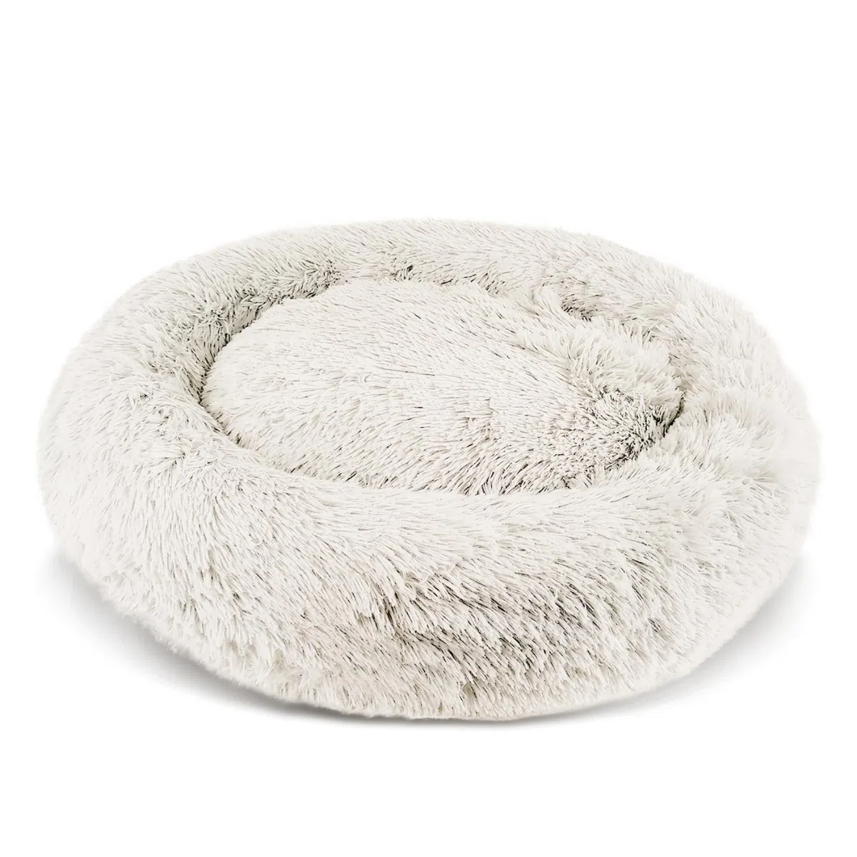 PATAM Cama Redonda de Felpa para Perros y Gatos con Funda Lavable a máquina, Antideslizante - Alaska Crema, Extra-Large 81 cm