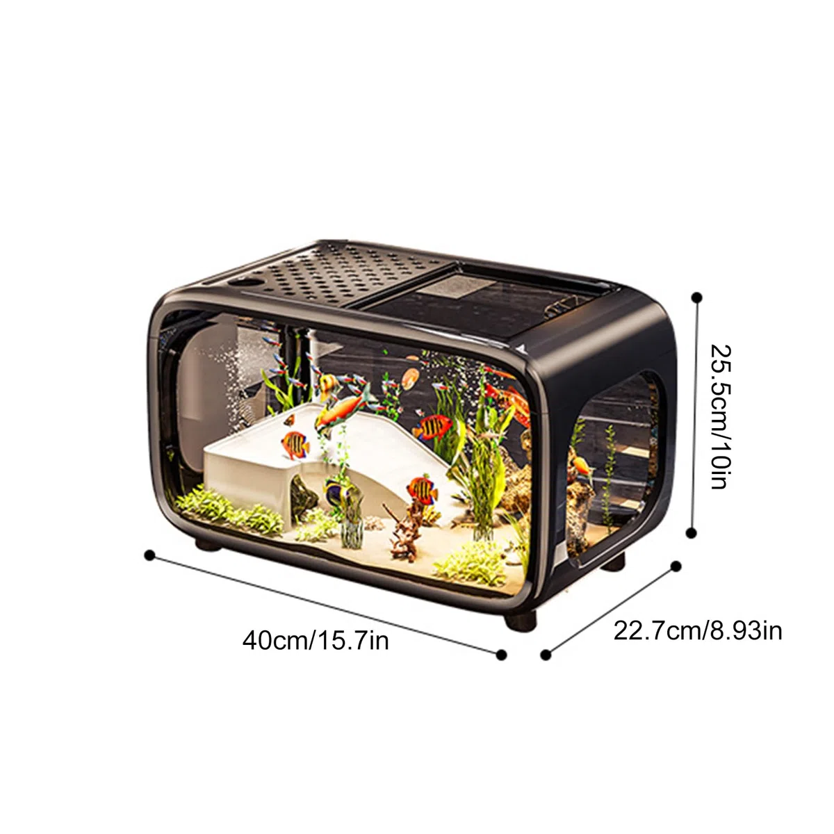 Pecera De Escritorio Cuenco Acrílico Transparente como Hábitat | Pecera Acuapaisajismo Acuario Para Betta, Caracoles, Camarones, Plantas Y Animales Acuáticos, Decoración De Escritorio