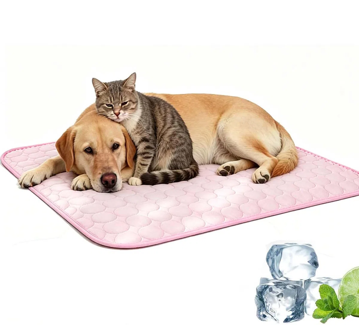 Alfombrilla de refrigeración para perros, portátil, lavable, con diseño antideslizante, alfombrilla de refrigeración transpirable para uso en interiores y exteriores, ideal para cama de gato de verano