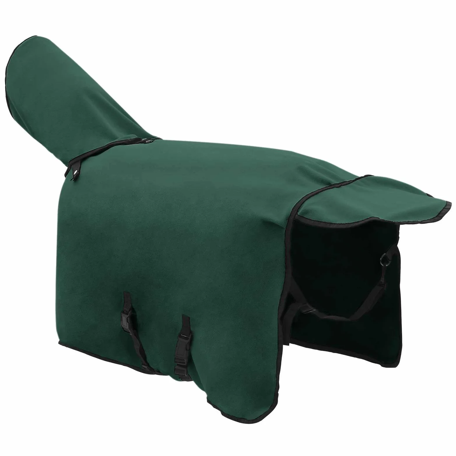 Manta para caballo verde oscuro de 95 cm, poliéster, transpirable, impermeable, resistente al viento, con parte para el cuello, para pastoreo, exterior, transición, verano, invierno