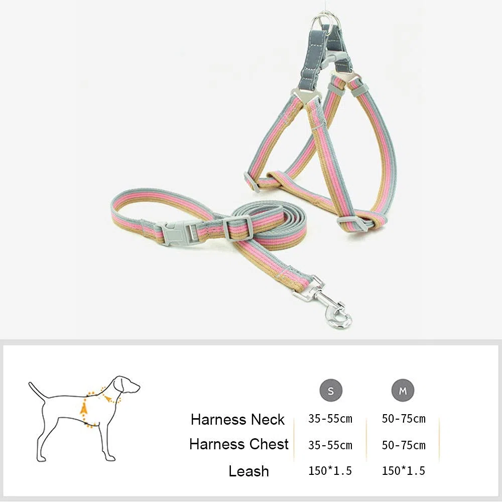 Arnés para Perros， Arnés for Perros con Correa, Chaleco Ajustable, Collar y for pasear Cachorros Gatos, Cadena roja for pequeños medianos S(Red,S)
