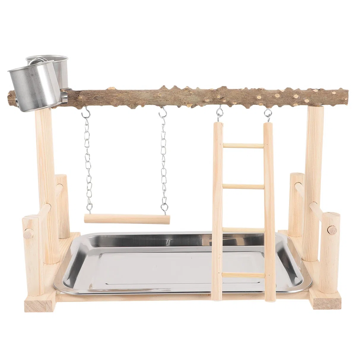 Veemoon Soporte de Percha Natural para Loros de Madera, Antideslizante y Resistente, Adecuado para Ejercicio y Entrenamiento de Aves en Casa