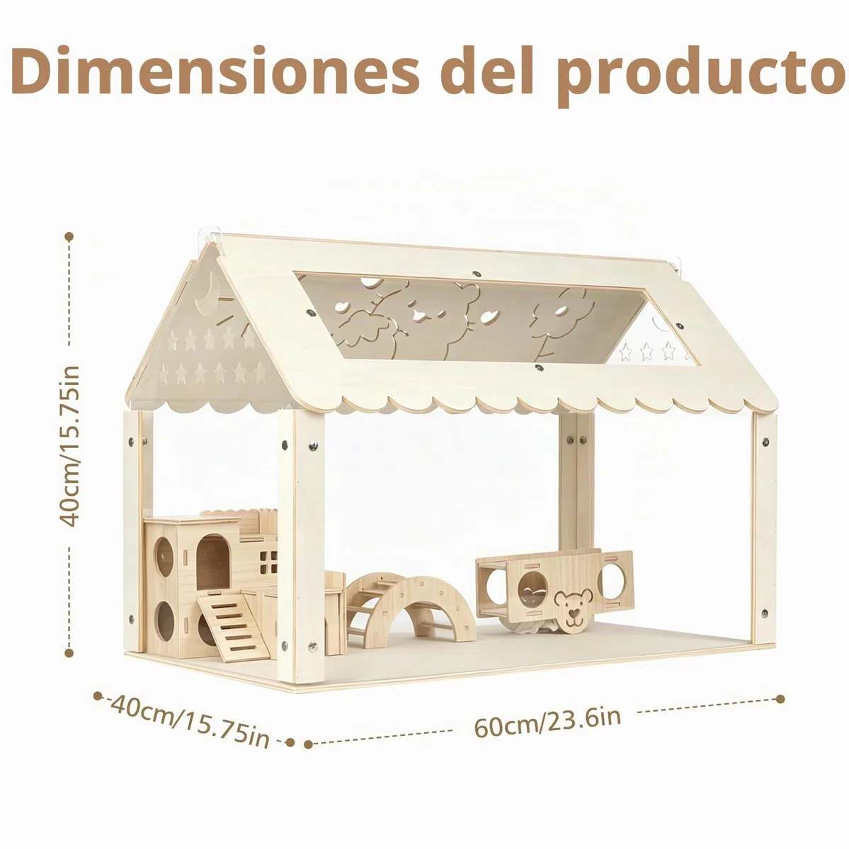 Jaula para hámster, jaula grande de metal apilable con acceso superior, fácil de montar, jaula de hámster sirio con ventana acrílica y parte superior que se puede abrir, 60 x 40 x 40 cm, tanque de