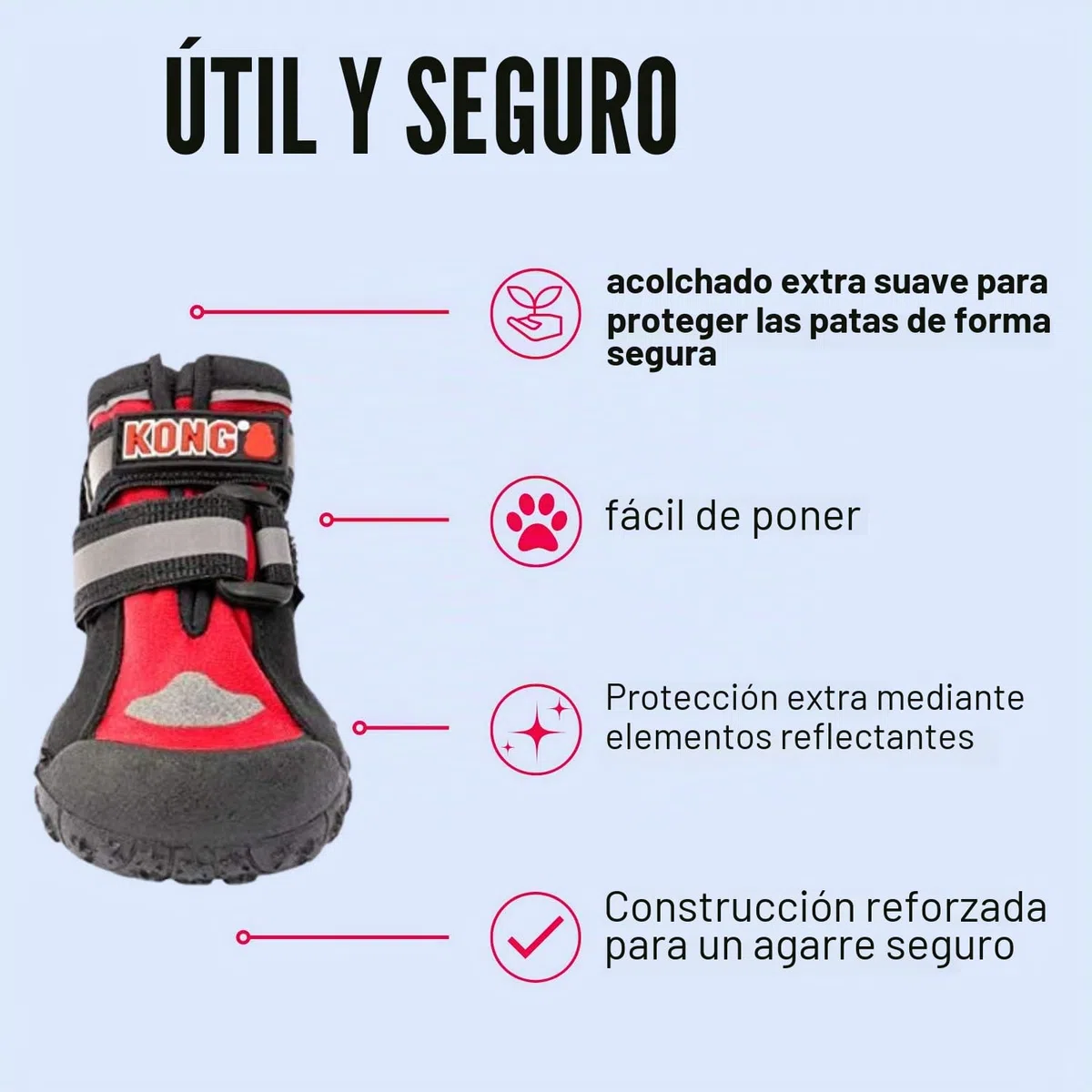 KONG Zapatos deportivos para perros muy grandes, paquete de 4 pulgadas, talla XL, protección de patas con acolchado, cómodo y fácil de usar, material robusto y lavable