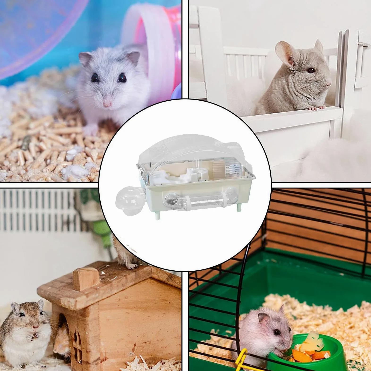 Jaula para Hámster Casa y Corral para Mascotas | Transparente para Mascotas para Erizo y Conejo y Chinchilla y Hámster Enano y Cobaya y Hurón y Gerbo y