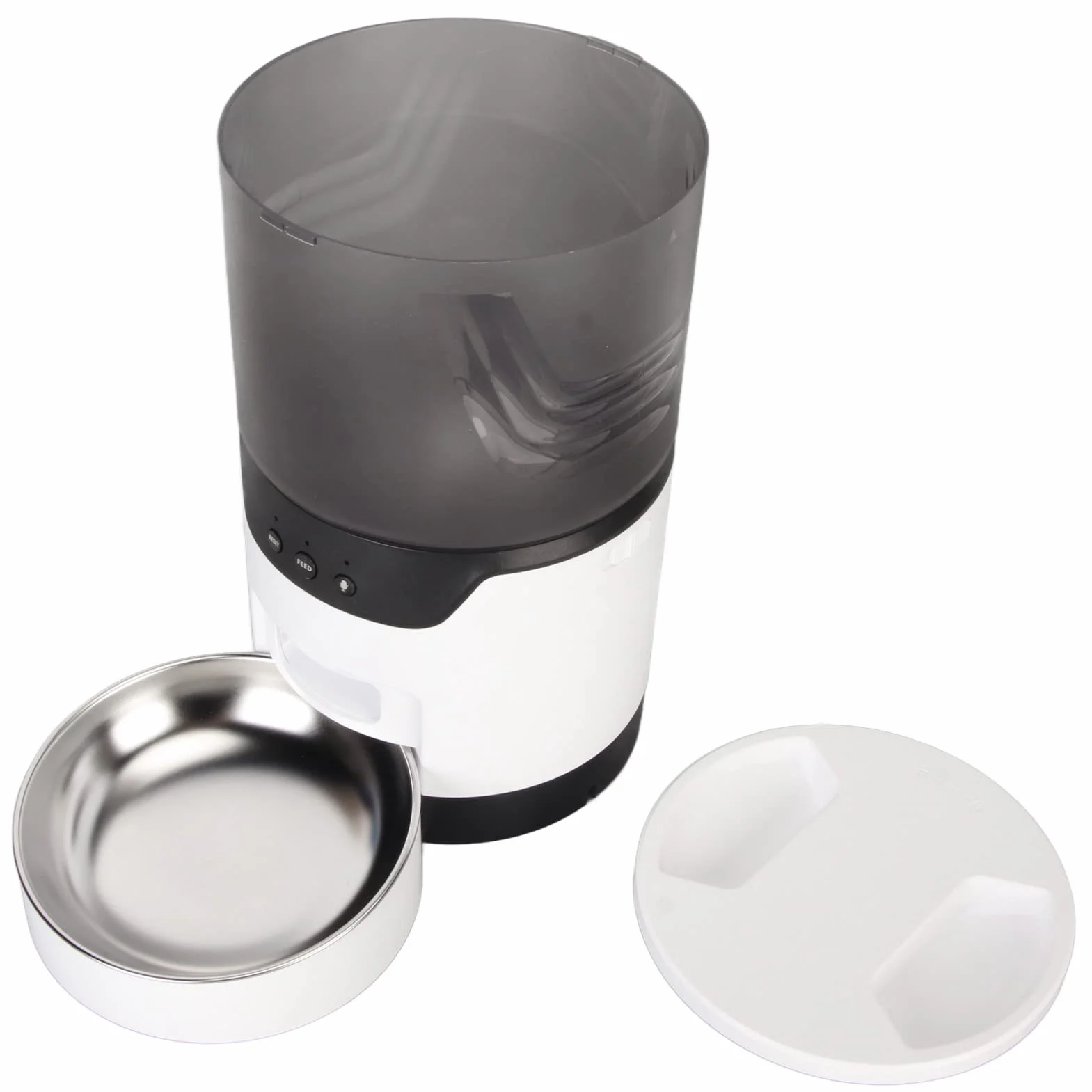Alimentador Automático para Gatos, Dispensador Inteligente de Comida para Mascotas con Aplicación, Control por Voz, Grabadora para Gatos y Perros, Acero Inoxidable 304, Capacidad de 3L
