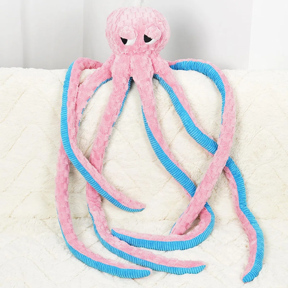 Juguete para perros de pulpo, juguete indestructible para perros de 40 pulgadas, juguetes interactivos para masticadores agresivos, pulpo de felpa suave y agradable para la piel para aliviar el a.