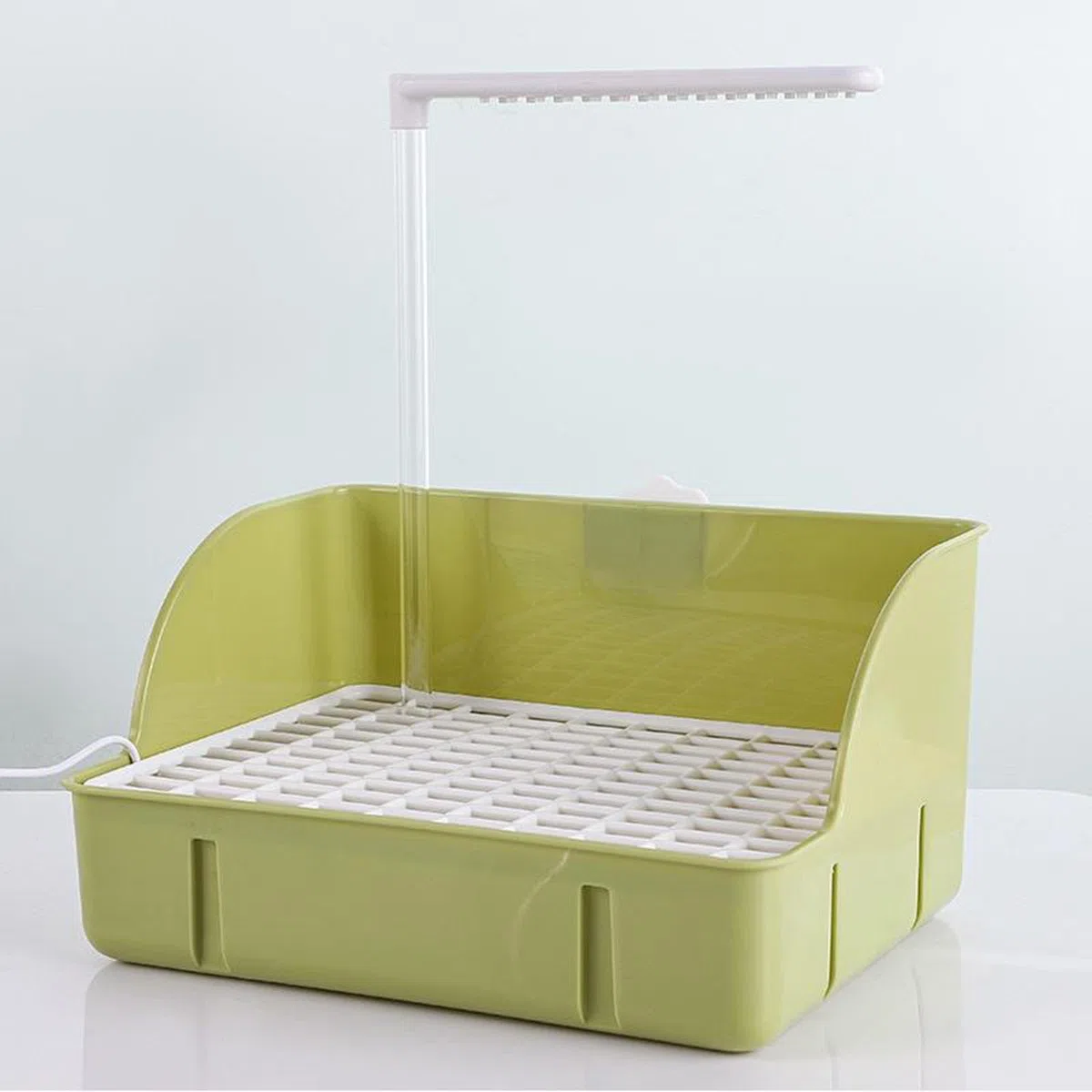 Baño para Loros, Ducha, Bañera para Pájaros, Dispensador de Agua, Grifo Circulador, Accesorios para Jaula para Jilgueros Y Loros, Verde