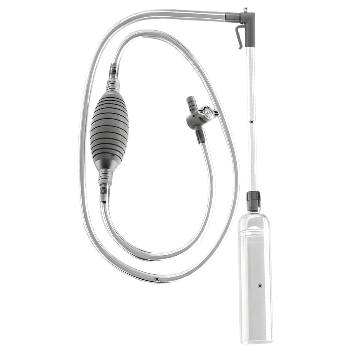 Cambiador de agua para peceras, limpiador de grava al vacío de acuario de 3 m con regulador de flujo, sifón extensible, cabezal de succión de pico de pato, clip fijo y rejilla de filtro