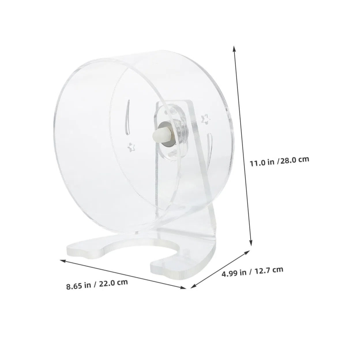 Mikikit Rueda de Ejercicio Silenciosa para Hámster con Soporte Rueda Transparente de 22 CM de Diámetro para Jerbos y Ratones Pequeños Material Plástico Resistente para Jaulas de