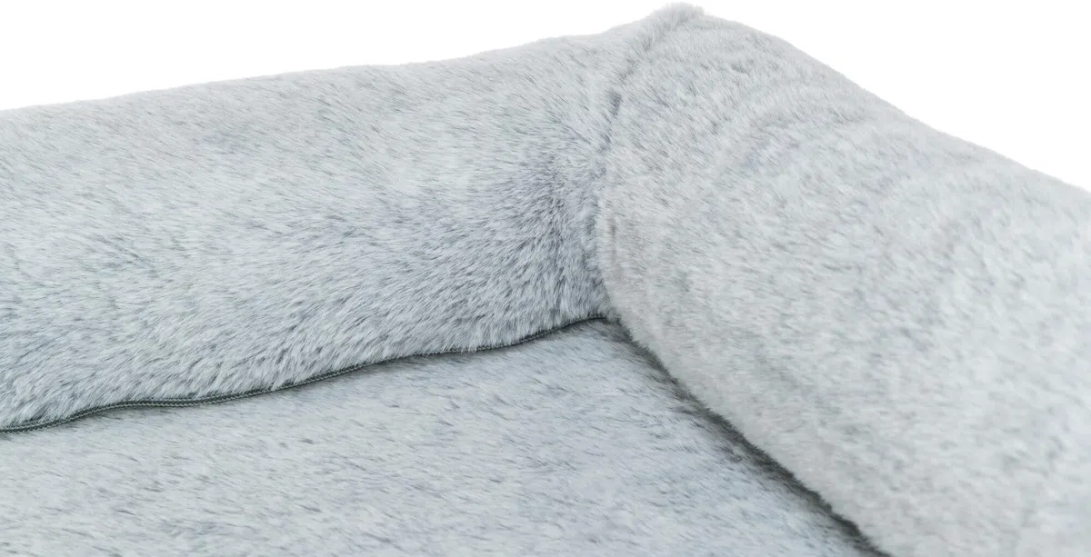 TRIXIE Cama ortopédica para Perros Vital Lino, 27.6 x 21.7 Pulgadas, Color Gris, cojín Premium para Perros con Espuma viscoelástica, Cesta para Perros Mayores, Agradable a Las articulaciones y