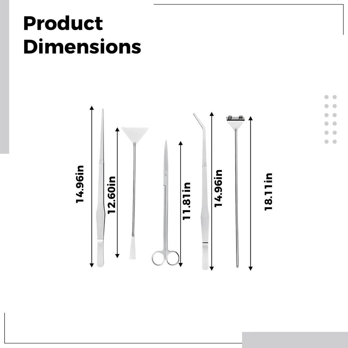 Generisch Aquascaping Tools - Juego de 6 herramientas para el cuidado de plantas de acuario de acero inoxidable, con limpiador de algas, pinzas de 38 cm, tijeras de 30 cm, espátula de arena de 32 cm y
