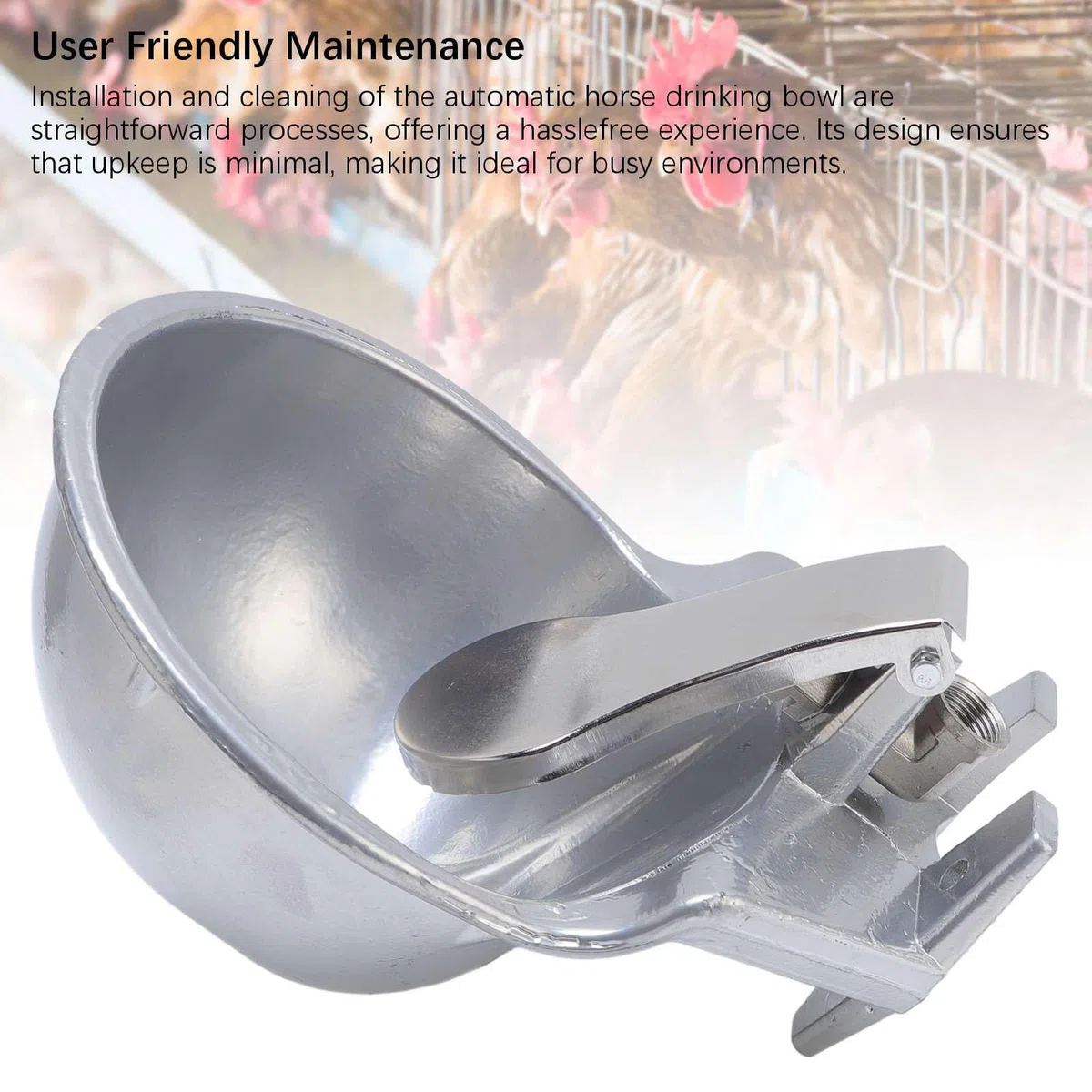 Chrees Bebedero Automático para Ganado, Bebedero Automático para Caballos, Cuenco de Agua, Cuenco Multiusos de Acero Inoxidable con Control Preciso del Agua, Fácil