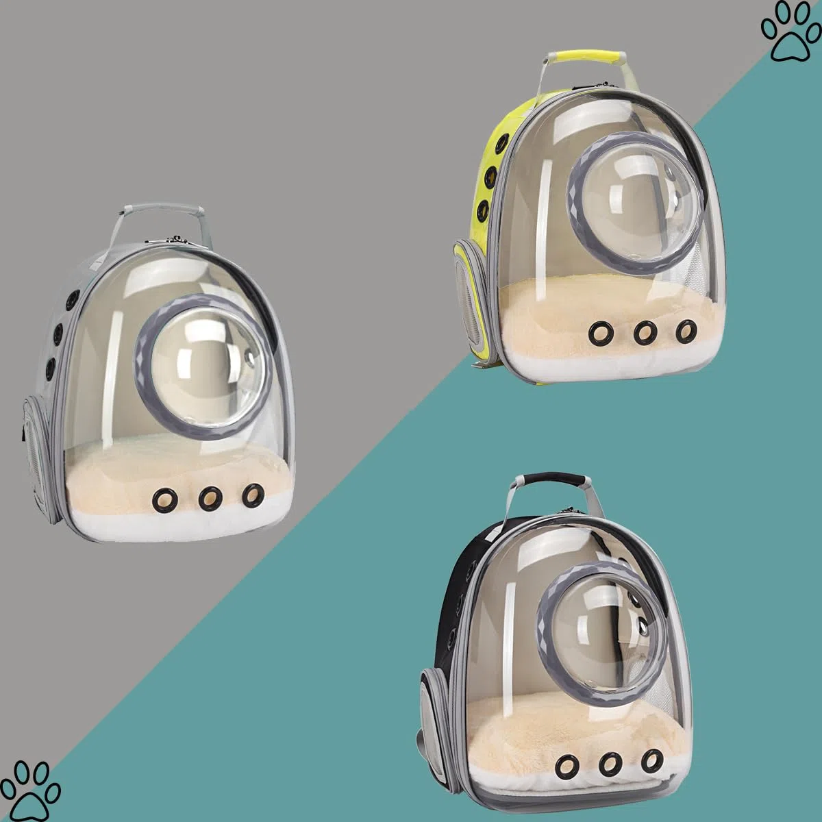 Mochila transportadora para gatos de burbujas, mochila transparente para cachorros y conejos, mochila para gatos con burbujas de cápsula espacial, aprobada por aerolíneas