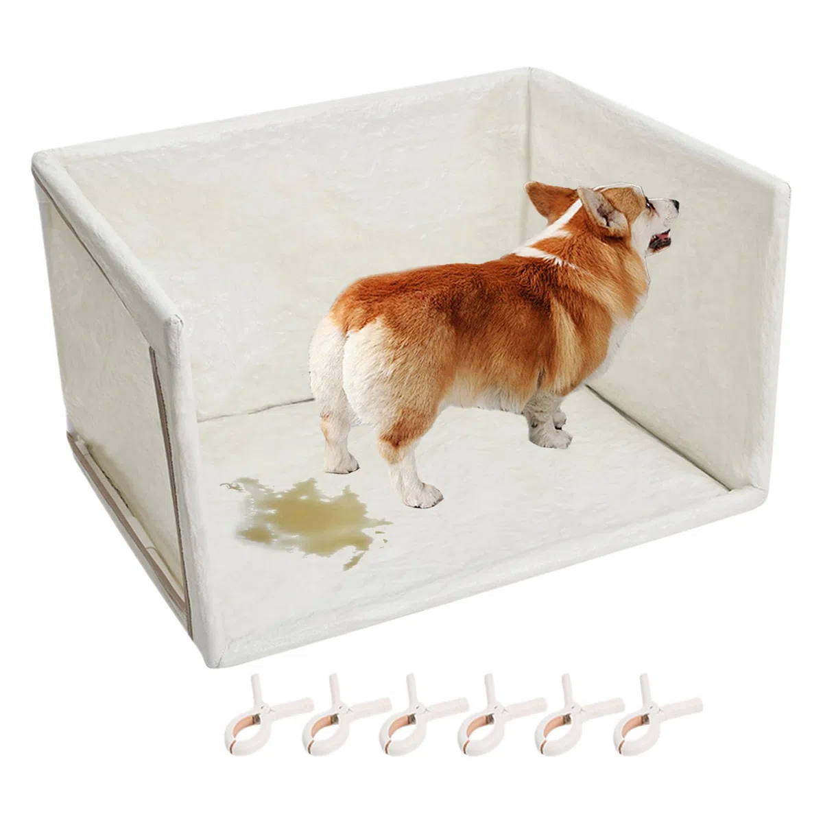 Bandera Sanitaria Para Cachorros Portátil Impermeable y Antisalpicaduras | Estación para Hacer Pis en Interiores Para Apartamento Balcón Sala De Estar Pequeño Mediano