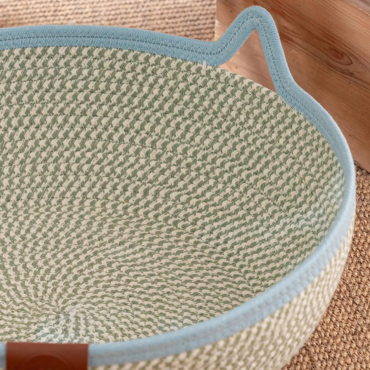 Camas para Gatos Cesta de Cuerda de Algodón Tejida a Mano con Cola de | Cama para gato pequeño para Todas las Estaciones Gatito Animal Viaje y Enriquecimiento para Mascotas