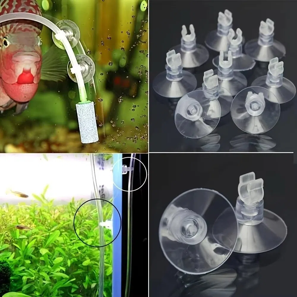 10 Ventosas De Goma For Acuario, Ideales For Sujetar Mangueras Y Tubos De Aire A Bombas.