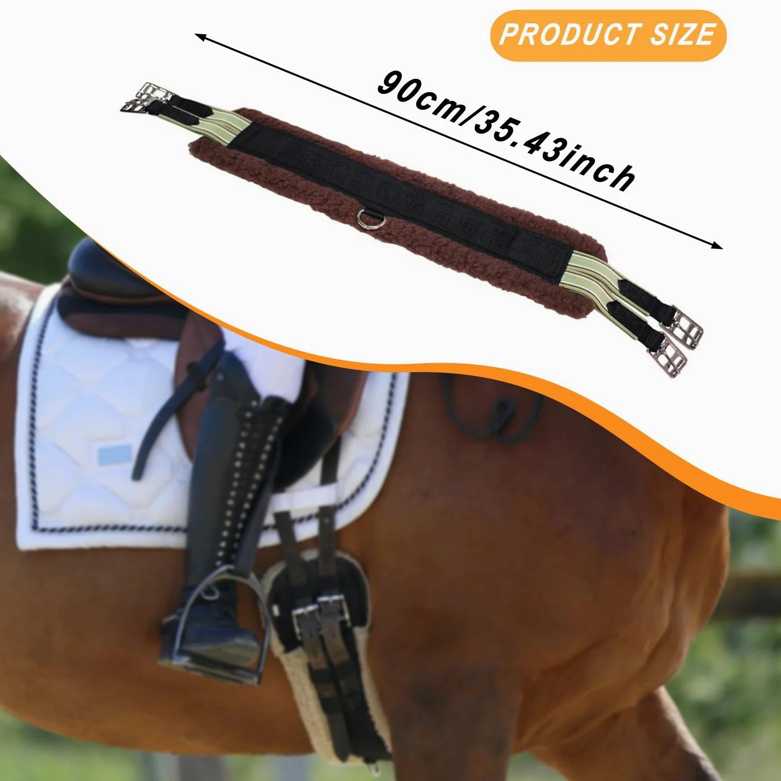 Cincha para Caballo Cincha para Montura Cincha Transpirable Cincha para Equitación con Hebilla de Acero Inoxidable Y Diseño Liviano Adecuada para Pase