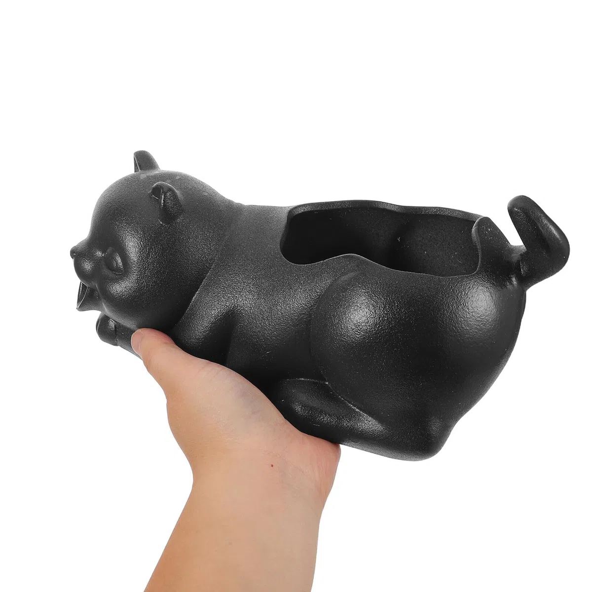 Dispositivo De Flujo De Agua para Acuario Escupidera De Cerámica Boquilla Figura De Gato para Decoración De Pecera Jardín o Interior