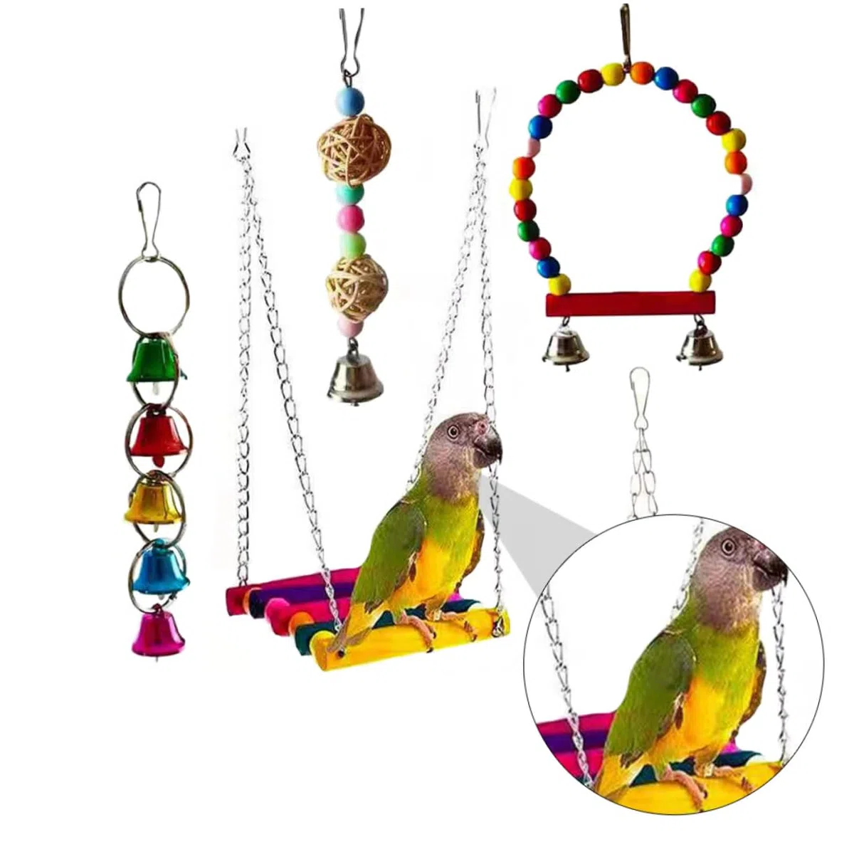 5 Piezas Juguetes para Pájaros Material Natural y Duradero Juego para Masticar y Desarrollar Inteligencia de Loros y Aves Pequeñas Ligero y Portátil